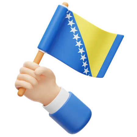 Bandeira da Bósnia e Herzegovina  3D Icon