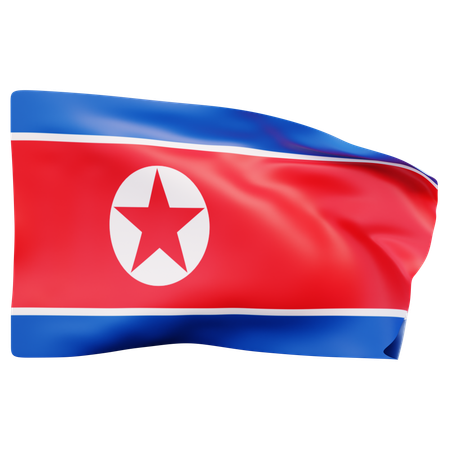 Bandeira da Coreia do Norte  3D Icon