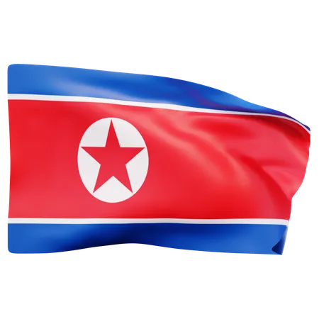 Bandeira da Coreia do Norte  3D Icon