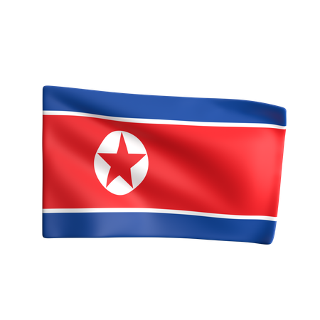 Bandeira da Coreia do Norte  3D Icon