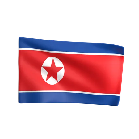 Bandeira da Coreia do Norte  3D Icon