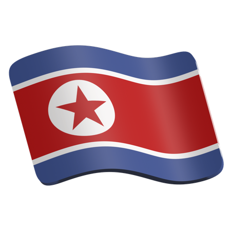 Bandeira da Coreia do Norte  3D Icon