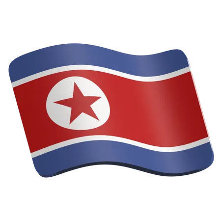 Bandeira da Coreia do Norte  3D Icon