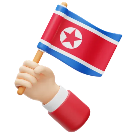 Bandeira da Coreia do Norte  3D Icon