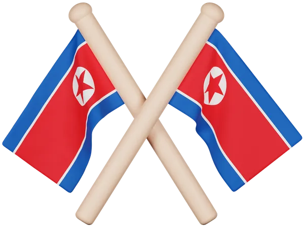 Bandeira da Coreia do Norte  3D Icon