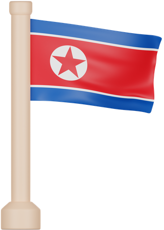 Bandeira da Coreia do Norte  3D Icon