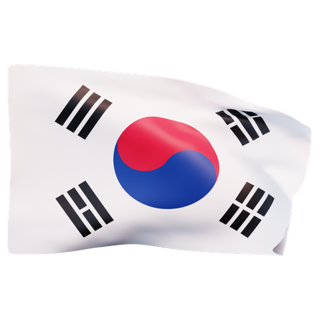 Bandeira da Coreia do Sul  3D Icon