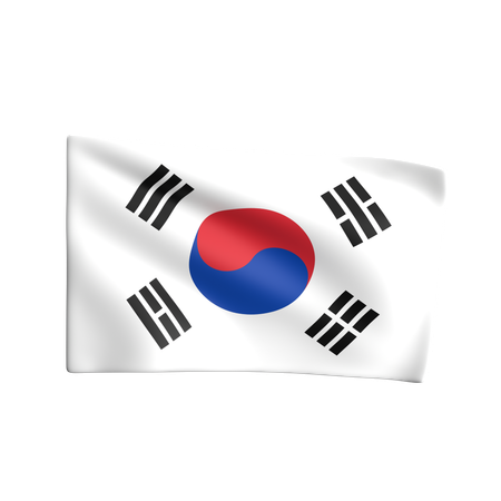 Bandeira da Coreia do Sul  3D Icon