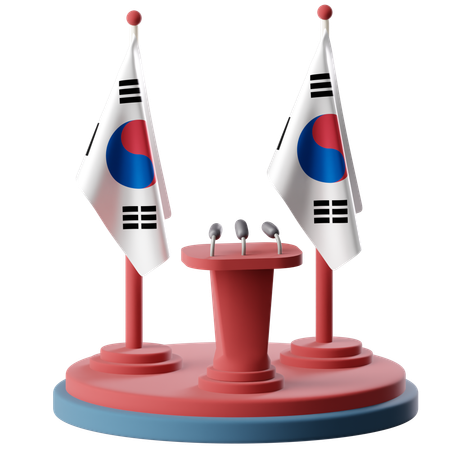 Bandeira da Coreia do Sul  3D Icon