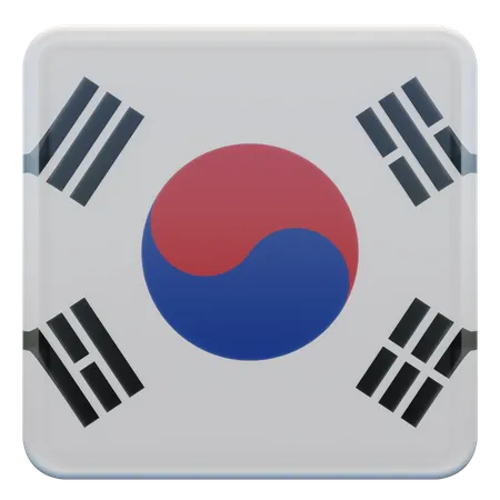 Bandeira da Coreia do Sul  3D Flag