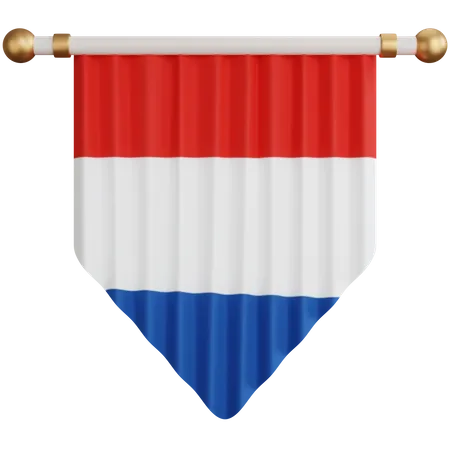 Ornamento De Renderizacao 3 D Bandeira Nacional Da Holanda Isolada 3D Icon