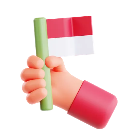 Bandeira da indonésia  3D Icon