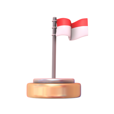 Bandeira da Indonésia no pódio  3D Icon
