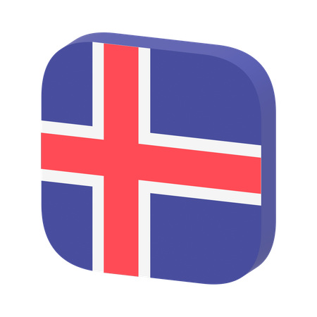 Bandeira da Islândia  3D Icon