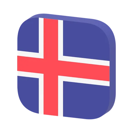 Bandeira da Islândia  3D Icon
