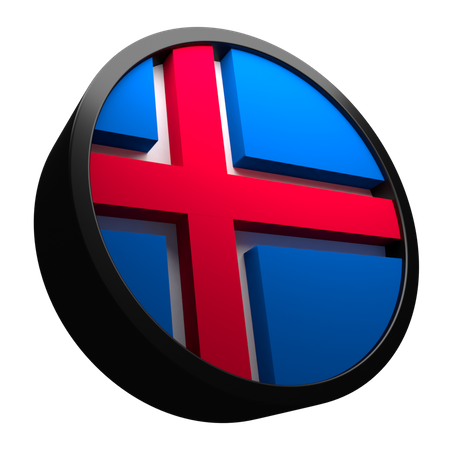 Bandeira da Islândia  3D Flag