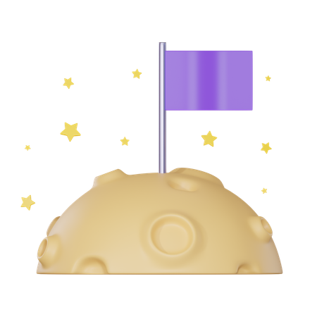 Bandeira da lua  3D Icon