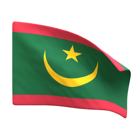 Bandeira da Mauritânia  3D Icon