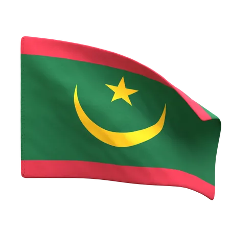 Bandeira da Mauritânia  3D Icon