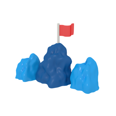 Bandeira da montanha  3D Icon