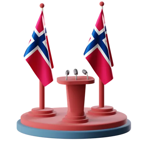 Bandeira da noruega  3D Icon