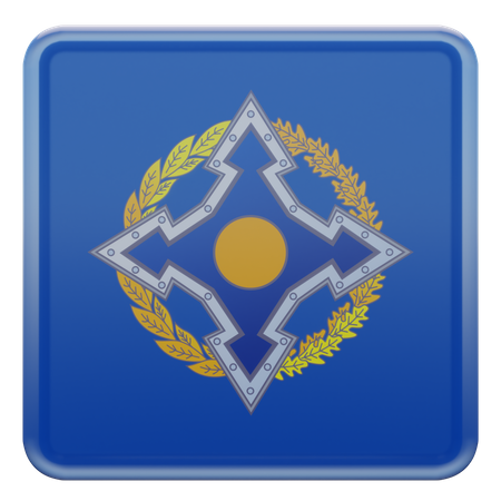 Bandeira da organização do tratado de segurança coletiva  3D Icon