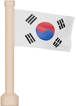 Bandeira da República da Coreia  3D Icon