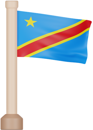 Bandeira da república democrática do congo  3D Icon