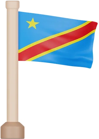 Bandeira da república democrática do congo  3D Icon