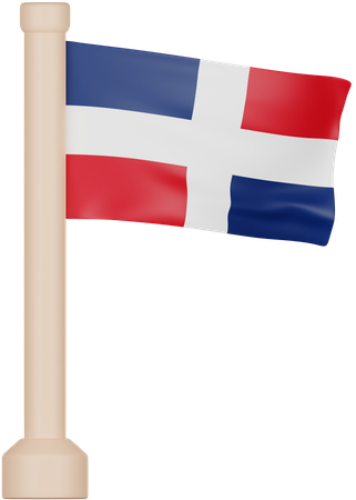 Bandeira da república dominicana  3D Icon