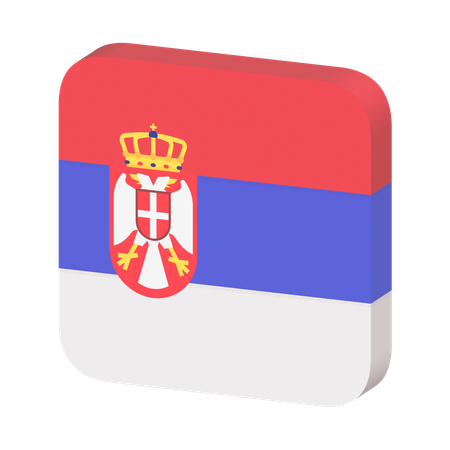 Bandeira da Sérvia  3D Icon