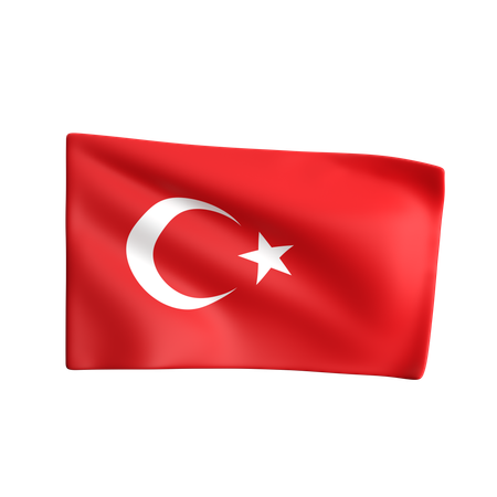 Bandeira da Turquia  3D Icon