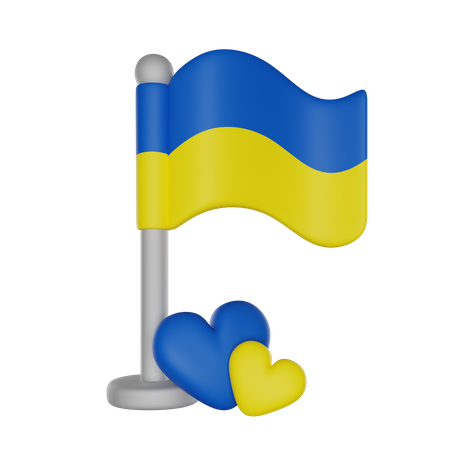 Bandeira da Ucrânia  3D Icon