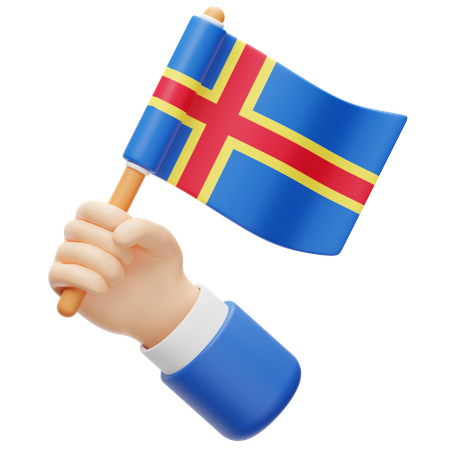 Bandeira das ilhas aland  3D Icon