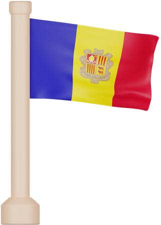 Bandeira de andorrana  3D Icon