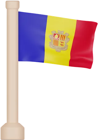 Bandeira de andorrana  3D Icon