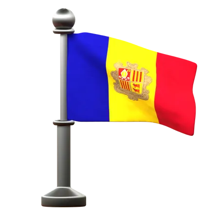 Bandeira de andorrana  3D Icon