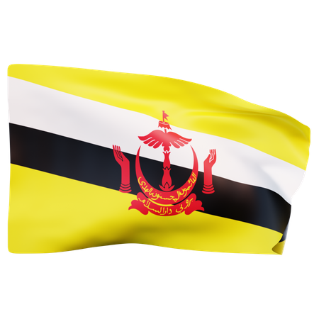 Bandeira de Brunei  3D Icon