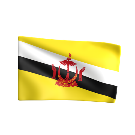 Bandeira de Brunei  3D Icon