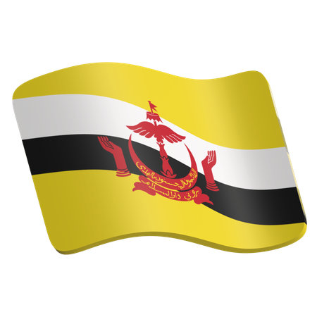 Bandeira de Brunei  3D Icon