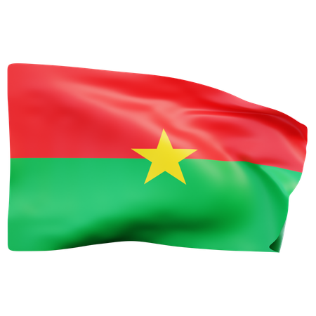 Bandeira de burkina faso  3D Icon