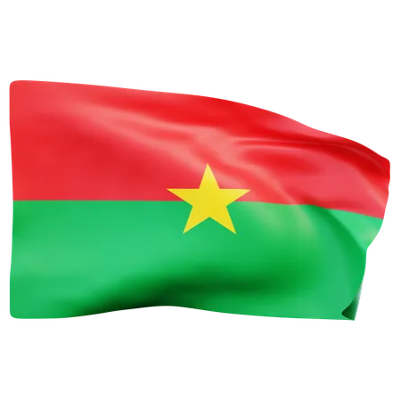 Bandeira de burkina faso  3D Icon