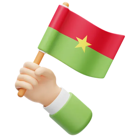 Bandeira de burkina faso  3D Icon