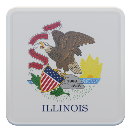 Bandeira de Illinois  3D Flag