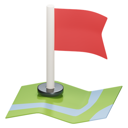 Bandeira de localização  3D Illustration