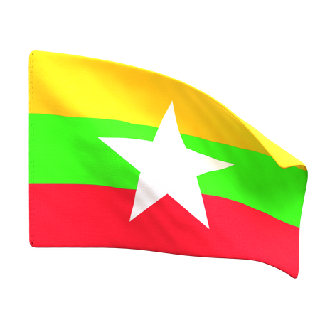 Bandeira de Mianmar  3D Icon