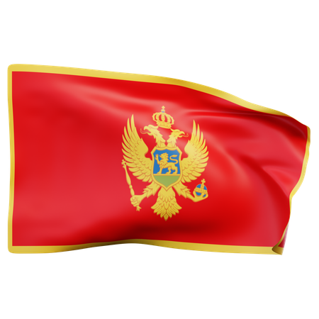 Bandeira do Montenegro  3D Icon