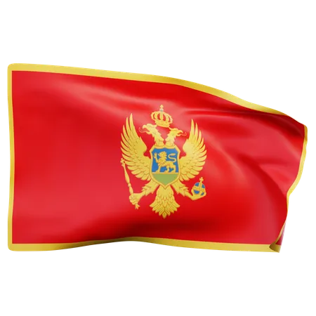 Bandeira do Montenegro  3D Icon