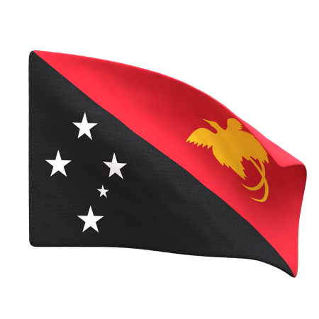 Bandeira de papua nova guiné  3D Icon