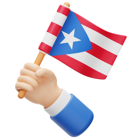 Bandeira de porto rico  3D Icon